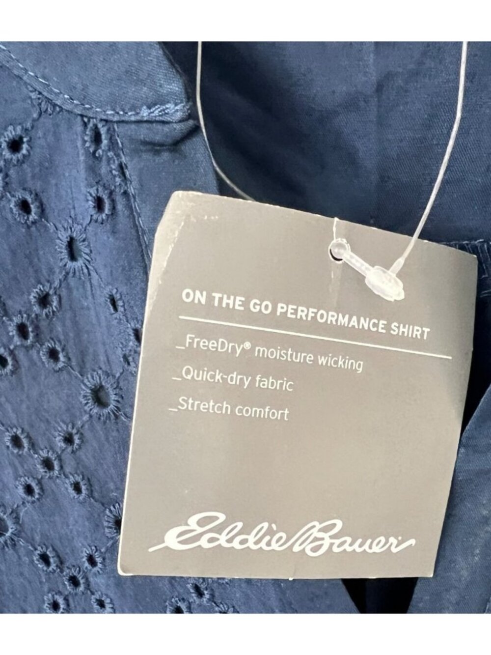 Eddie Bauer Women's 2XL On The Go Sleeveless  Top Blue Eyelet NWT - Picture 4 of 7